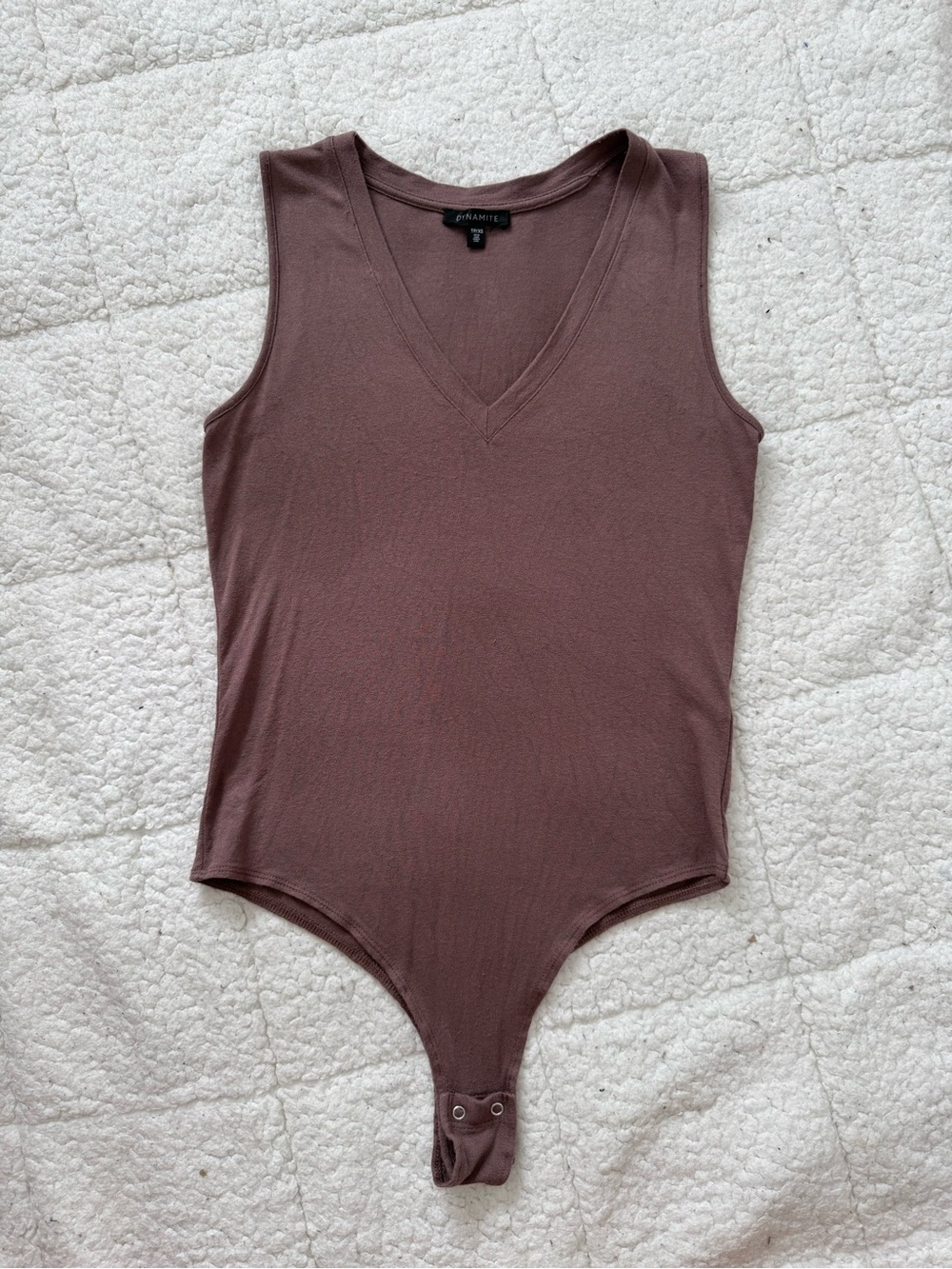 Dynamite Mauve V-Neck Sleeveless Bodysuit